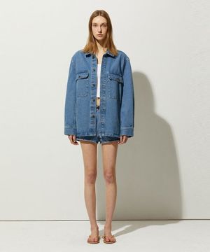 LOOSE FIT WASHING DENIM JACKET_LIGHT BLUE