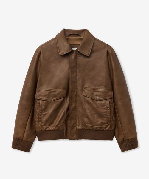 LADY VOLUME】SHEARING VINTAGE WASHED LEATHER PADDING JUMPER MUSINSA | LADY VOLUME ORIGINAL VINTAGE WASHING LEATHER