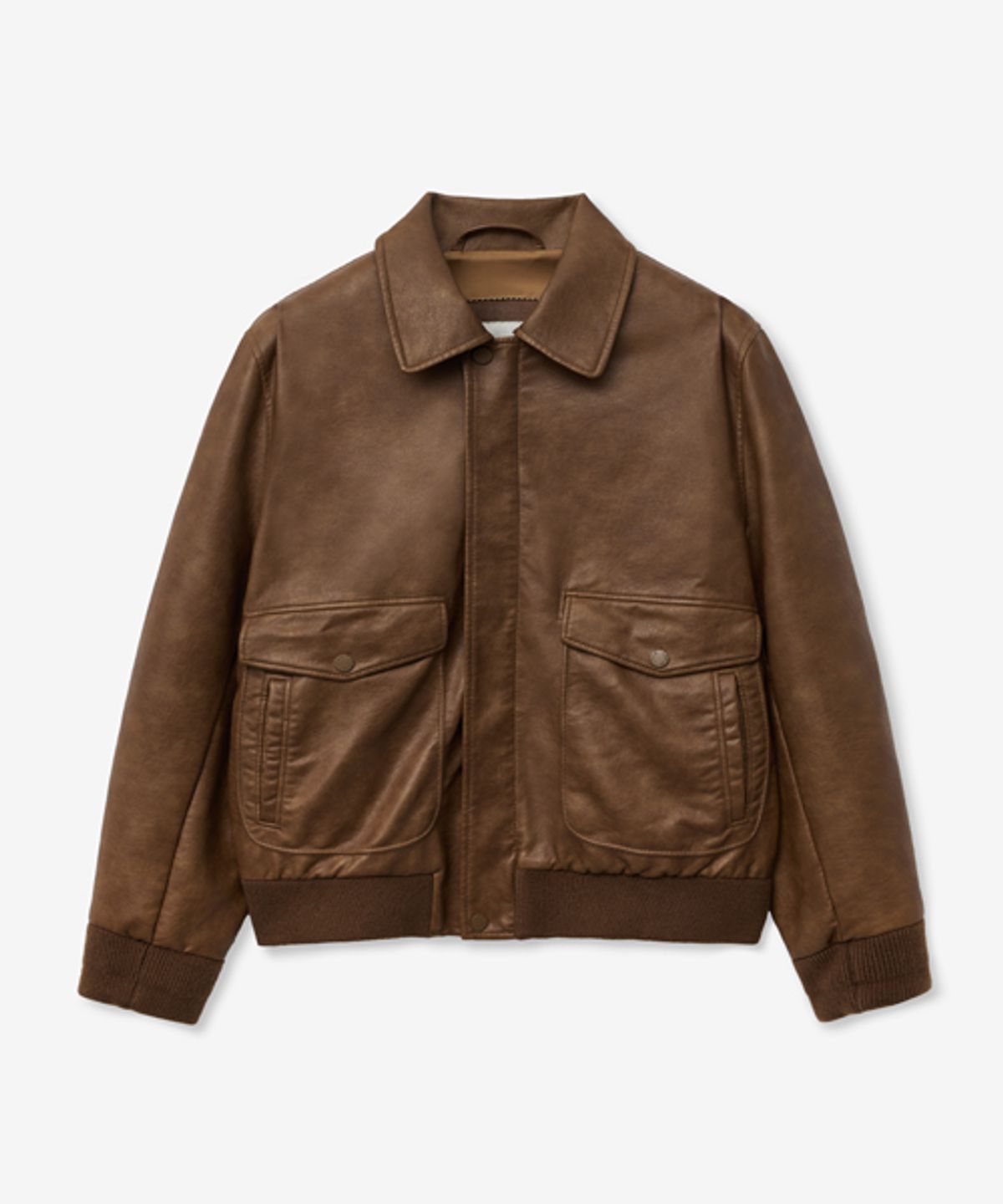 레이디 볼륨(LADY VOLUME) ORIGINAL VINTAGE WASHING LEATHER JUMPER_BROWN
