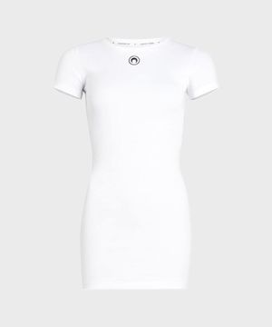 (W) 오가닉 코튼 1x1 립 티셔츠 드레스 화이트 ORGANIC COTTON 1X1 RIB T-SHIRT DRESS WHITE