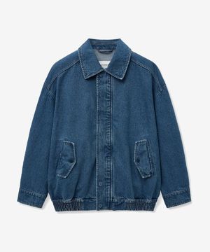 465-1 LOOSE FIT DENIM EMBROIDERED JUMPER_BLUE