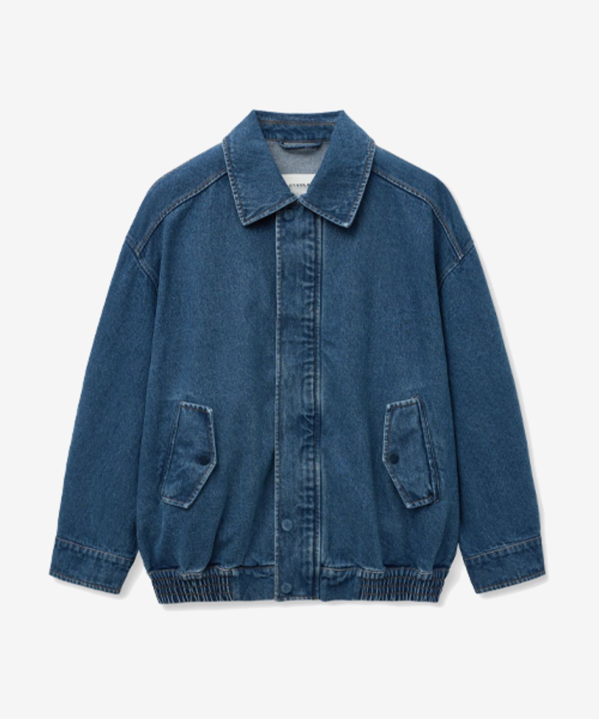 레이디 볼륨(LADY VOLUME) 465-1 LOOSE FIT DENIM EMBROIDERED JUMPER_BLUE