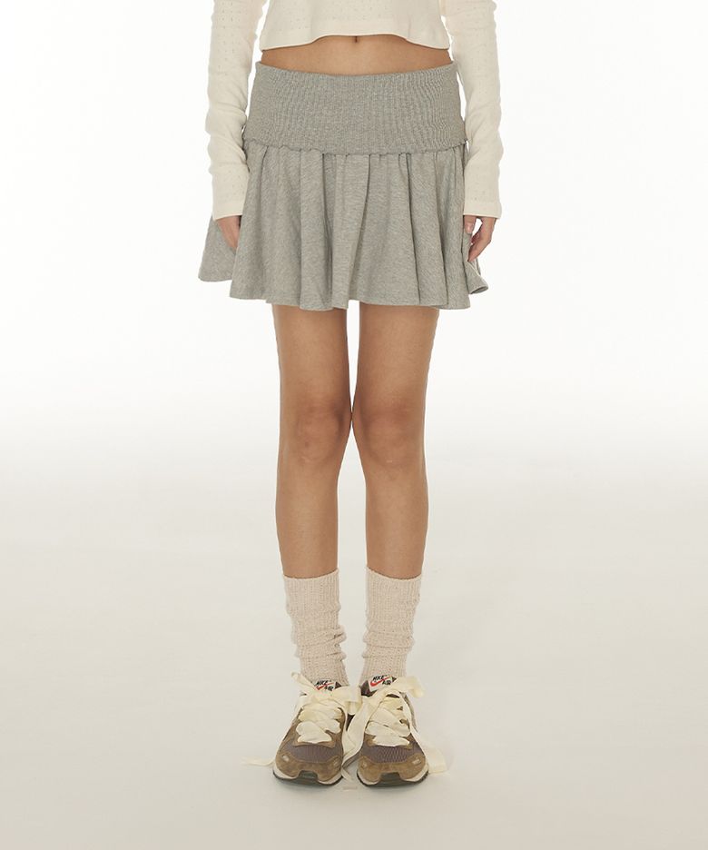 SWAY FLARE MINI SKIRT - GREY