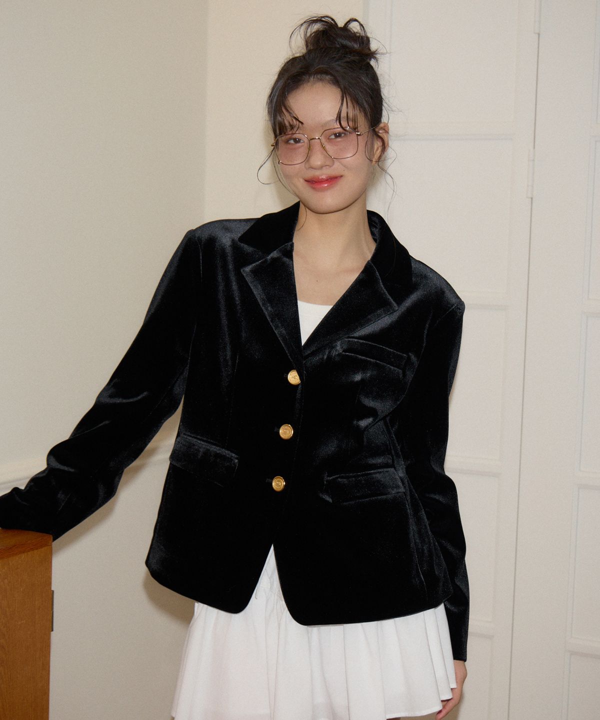 살롱 드 욘(SALON DE YOHN) Classic Velvet Collar Jacket