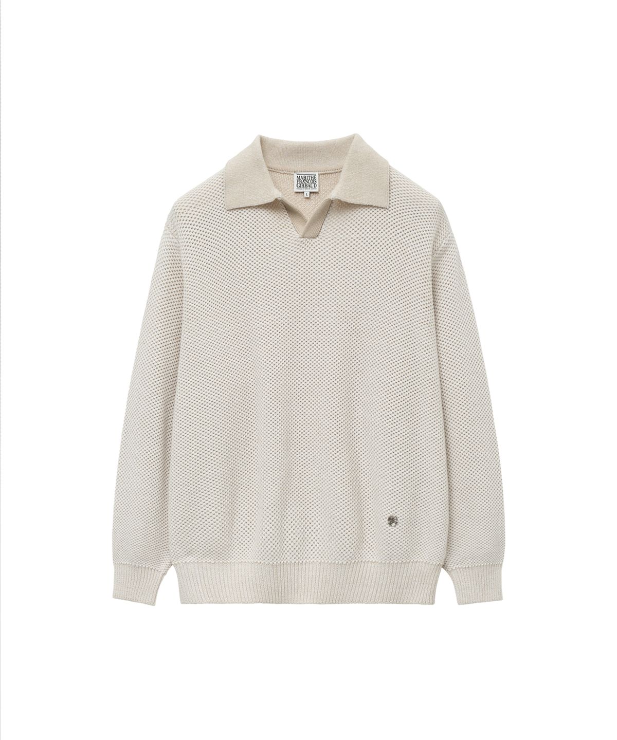 마리떼 프랑소와 저버(MARITHÉ + FRANҪOIS GIRBAUD) M COTTON BLENDED OPEN COLLAR KNIT light beige