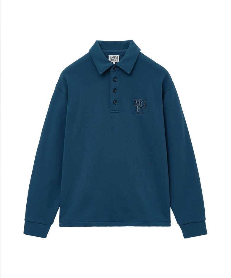 BUTTON CLOSER JERSEY ANORAK SWEATSHIRT ash blue