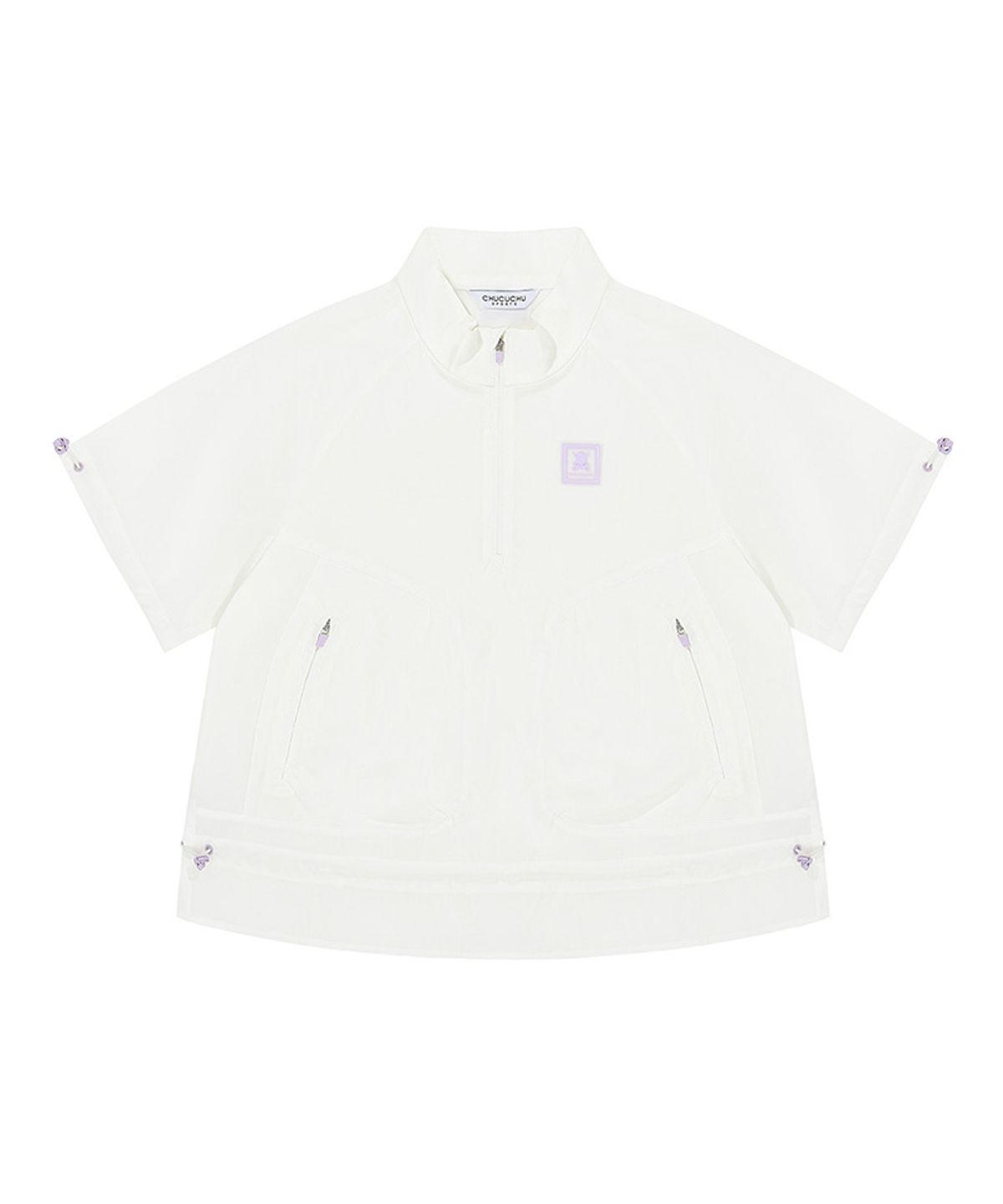 츄쿠츄(CHUCUCHU) C23M-JP006W 셔링 반팔 아노락 아우터 (White)
