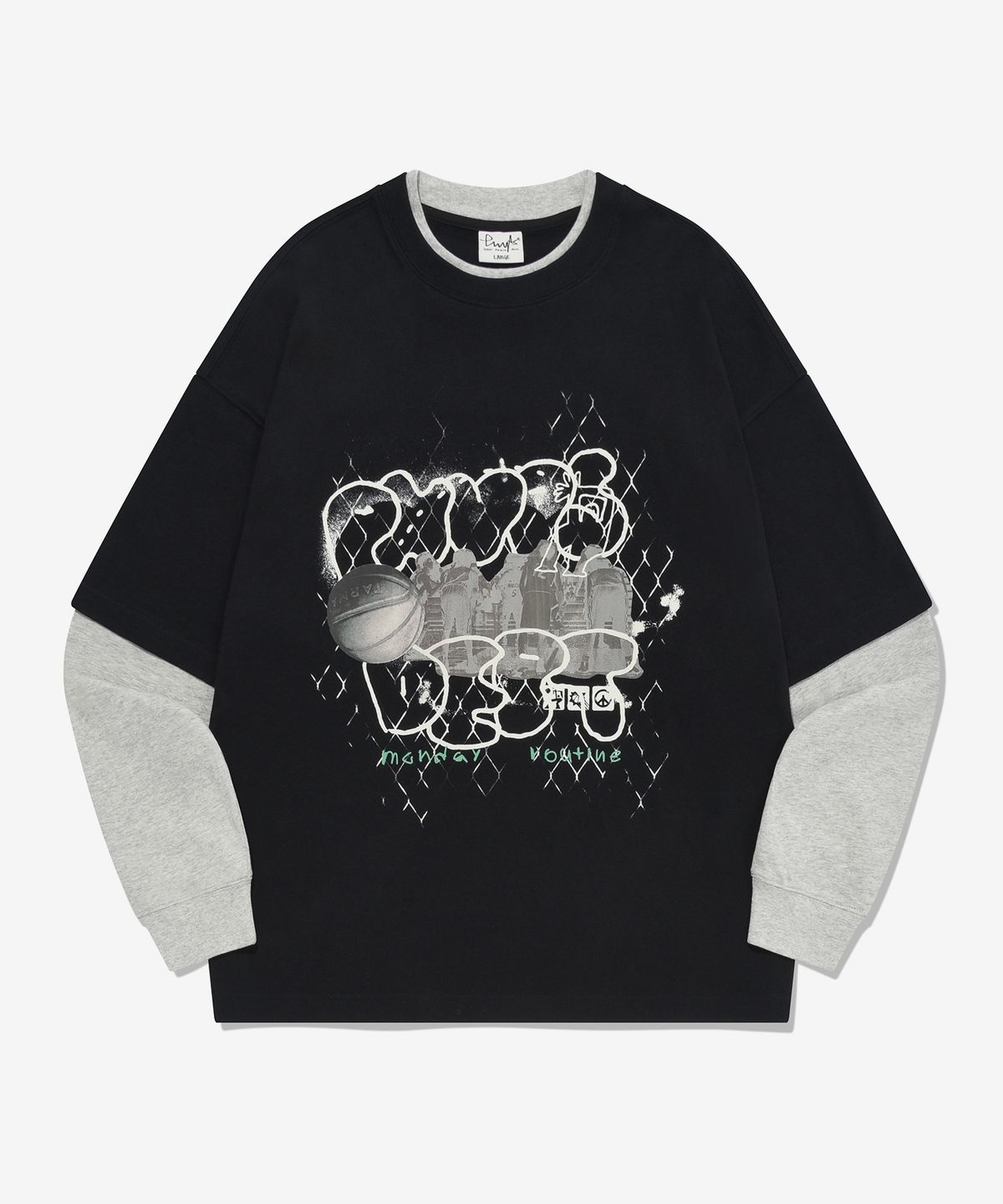 피지컬 디파트먼트(PHYSICAL DEPARTMENT) 컬리지 베스킷볼 레이어드 롱슬리브_블랙