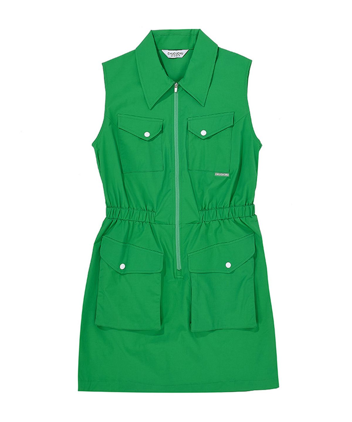 츄쿠츄(CHUCUCHU) C23M-OP002W집업 포켓 원피스 (Green)