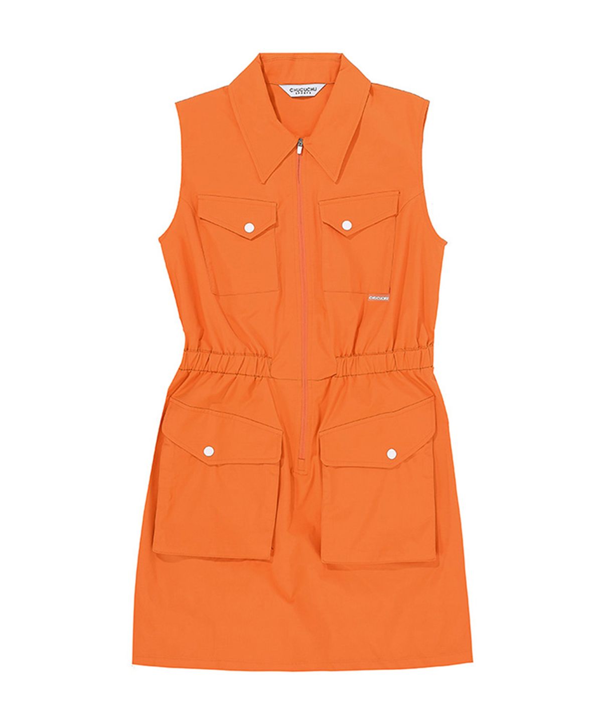 츄쿠츄(CHUCUCHU) C23M-OP002W집업 포켓 원피스 (Orange)