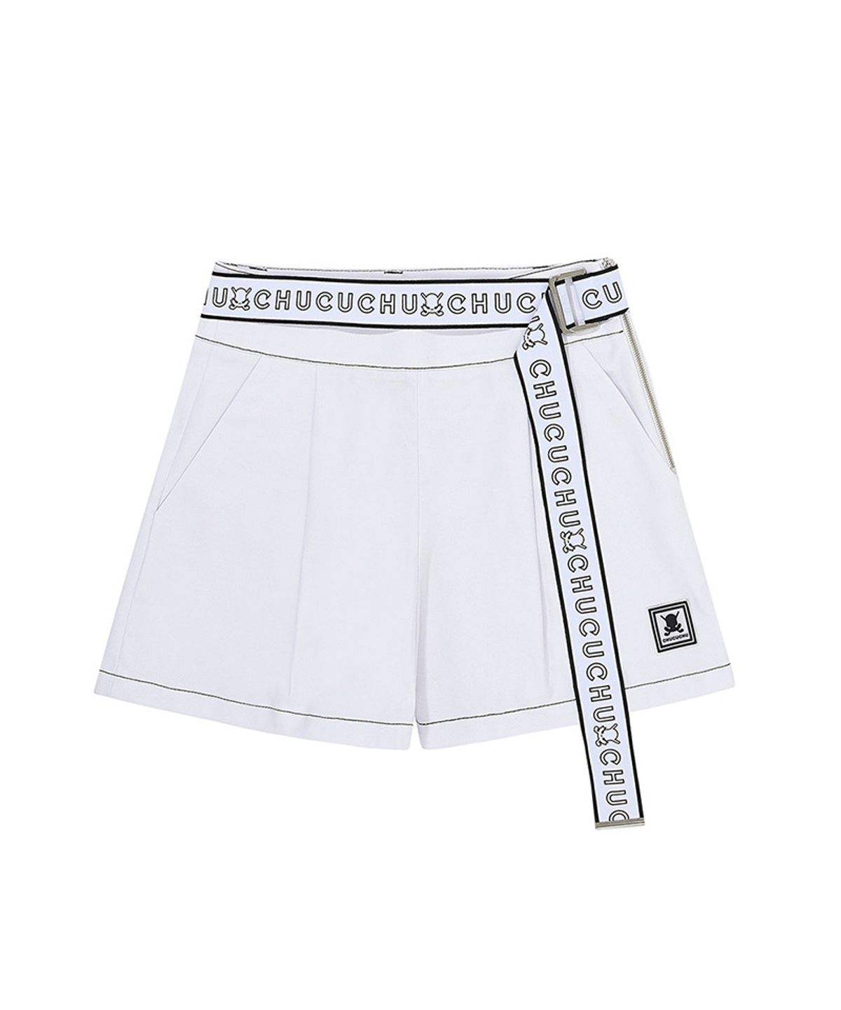 츄쿠츄(CHUCUCHU) C23M-PT002W 벨티드 숏 팬츠 (White)