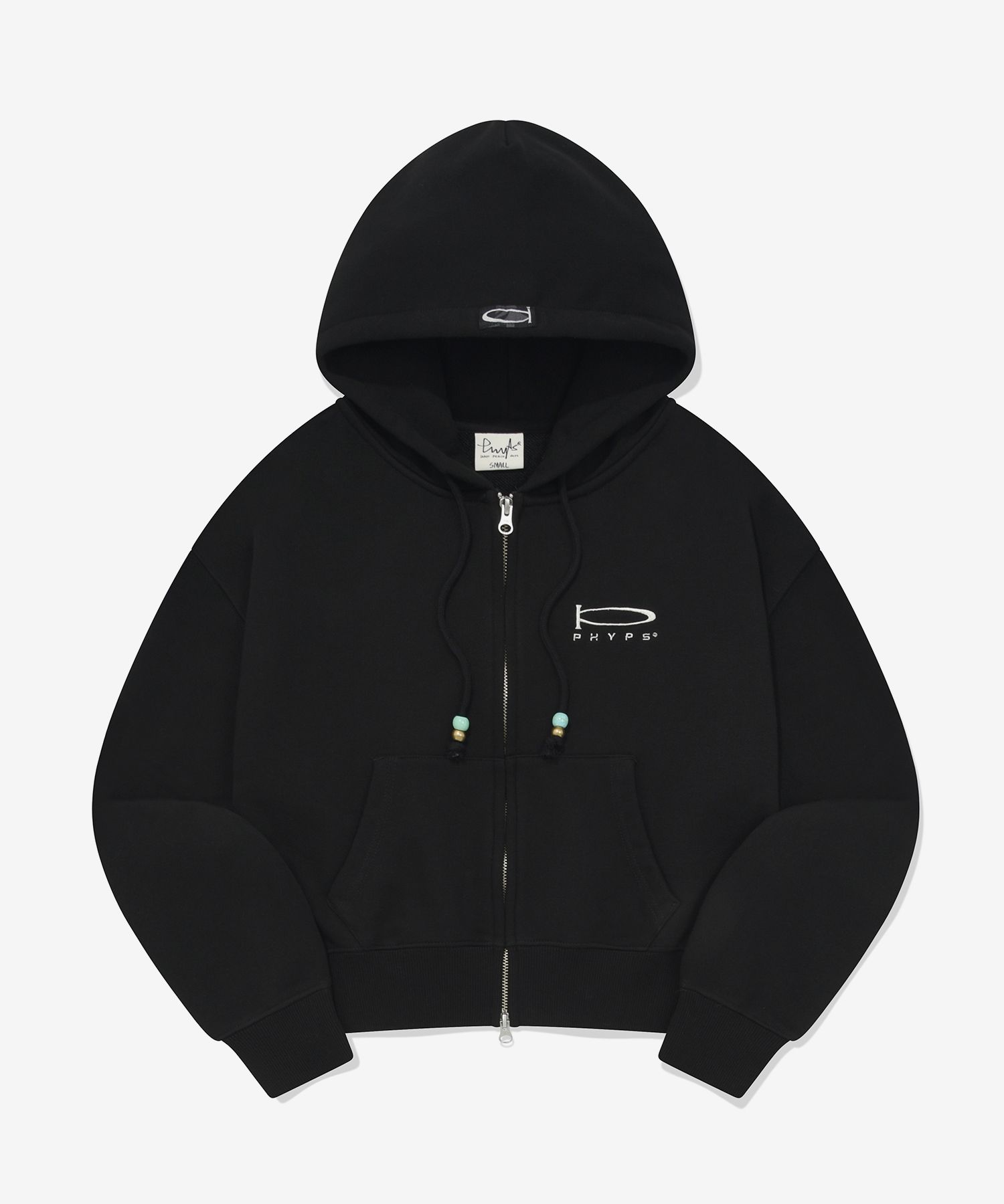 MUSINSA公式 | PHYPS [Women's] Crop P-ACTIVE Hooded Zip-up_Black