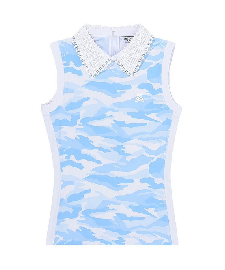 C23M-TS014W카모 레이스 탑 (Blue)