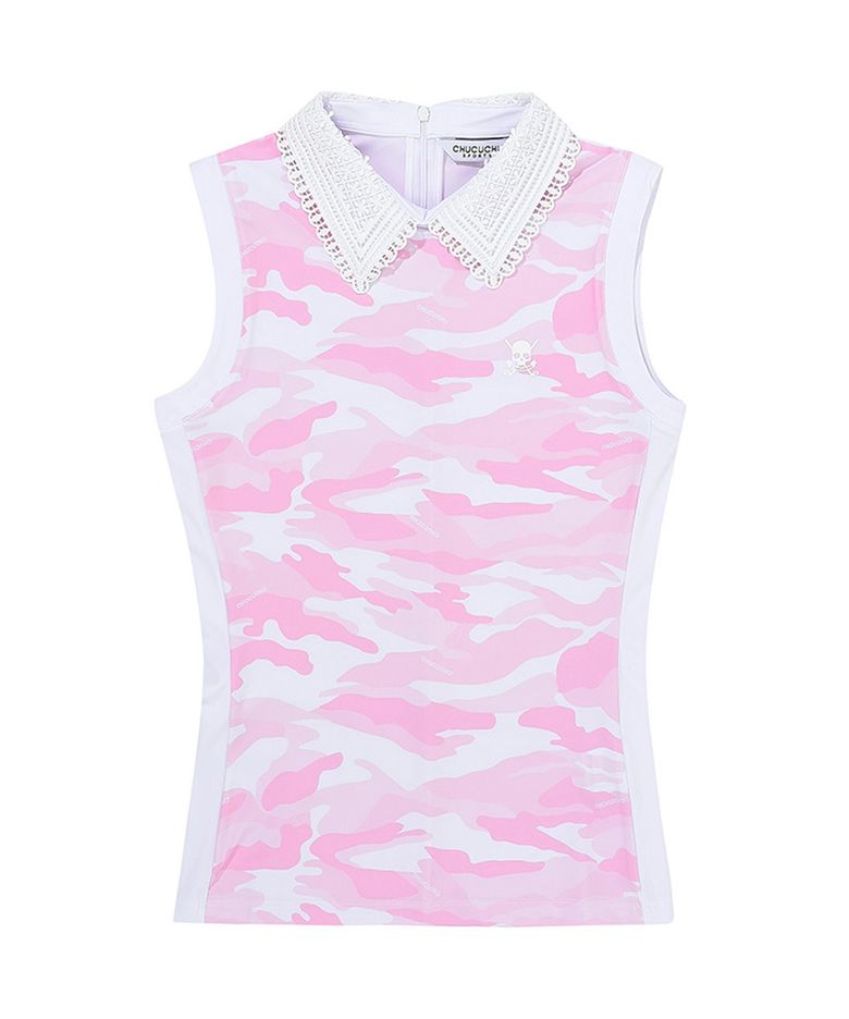 C23M-TS014W 카모 레이스 탑 (Pink)