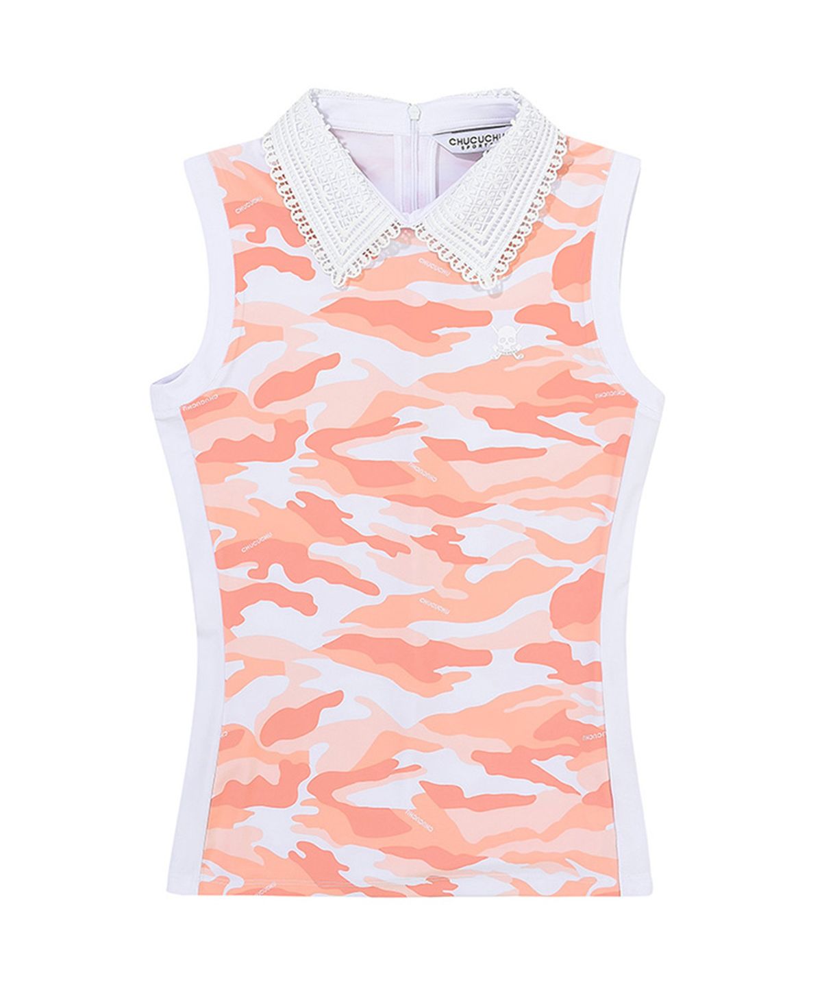 츄쿠츄(CHUCUCHU) C23M-TS014W 카모 레이스 탑 (Peach)