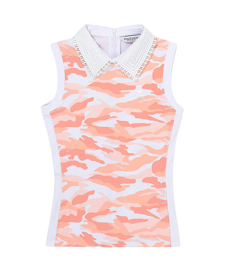 C23M-TS014W 카모 레이스 탑 (Peach)