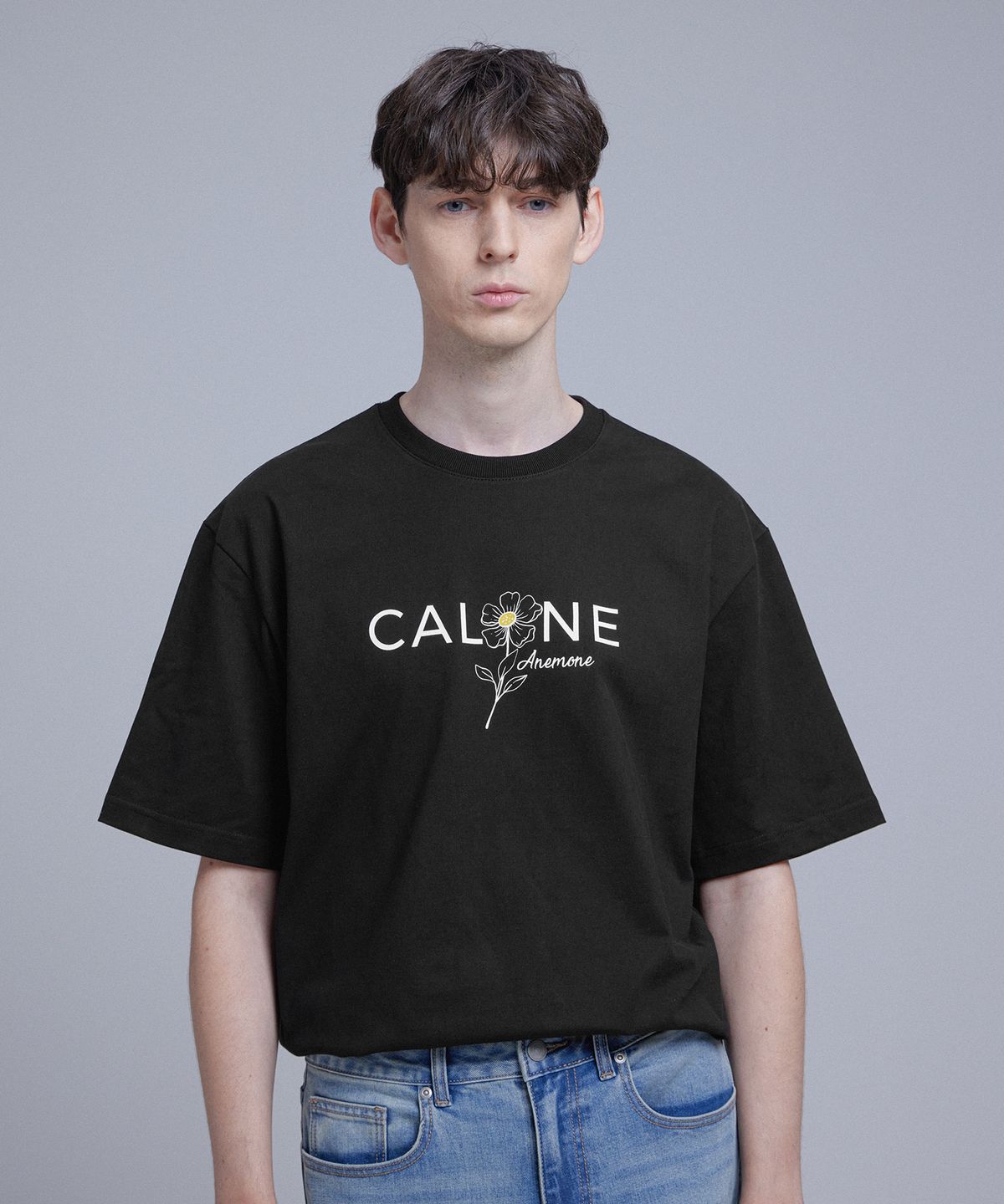 칼론(CALONE) 아네모네 코튼 반팔 티셔츠 블랙