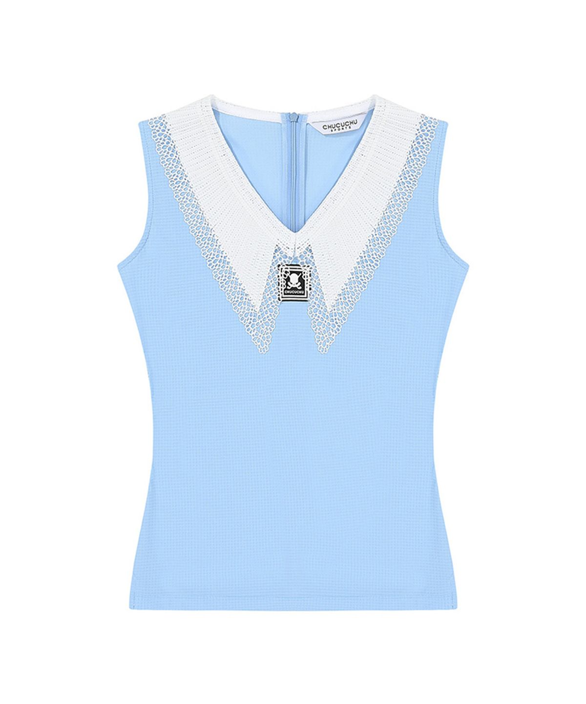 츄쿠츄(CHUCUCHU) C23M-TS007W 레이스 포인트 탑 (Sky blue)