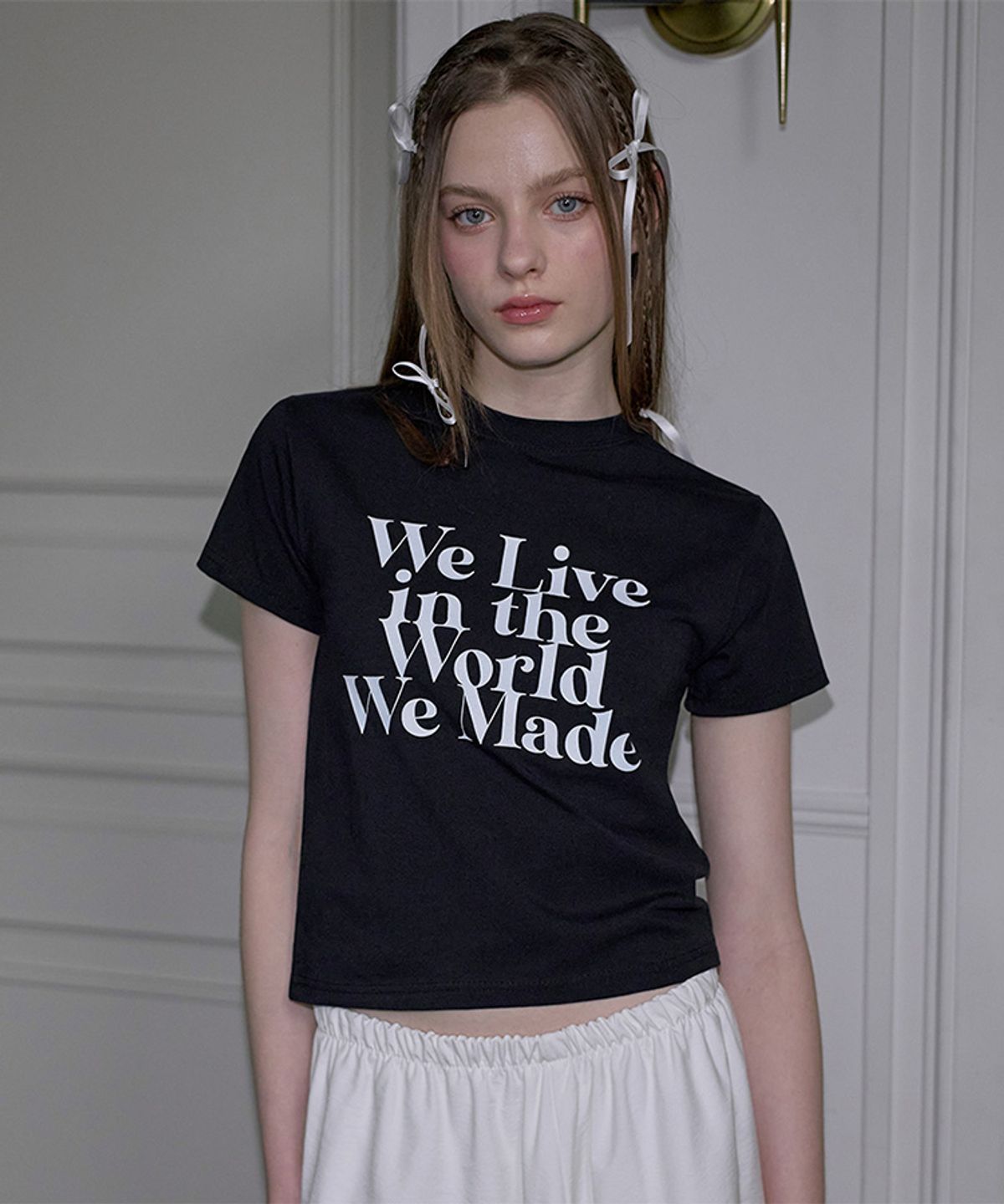 로제프란츠(ROSEFRANTZ) World Flower Lettering T-shirt [Black]