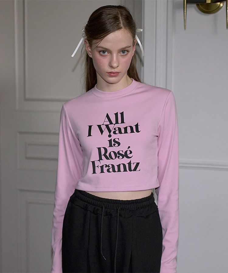 MUSINSA公式 | ROSÉ FRANTZ Lettering Long Sleeve [Pink]