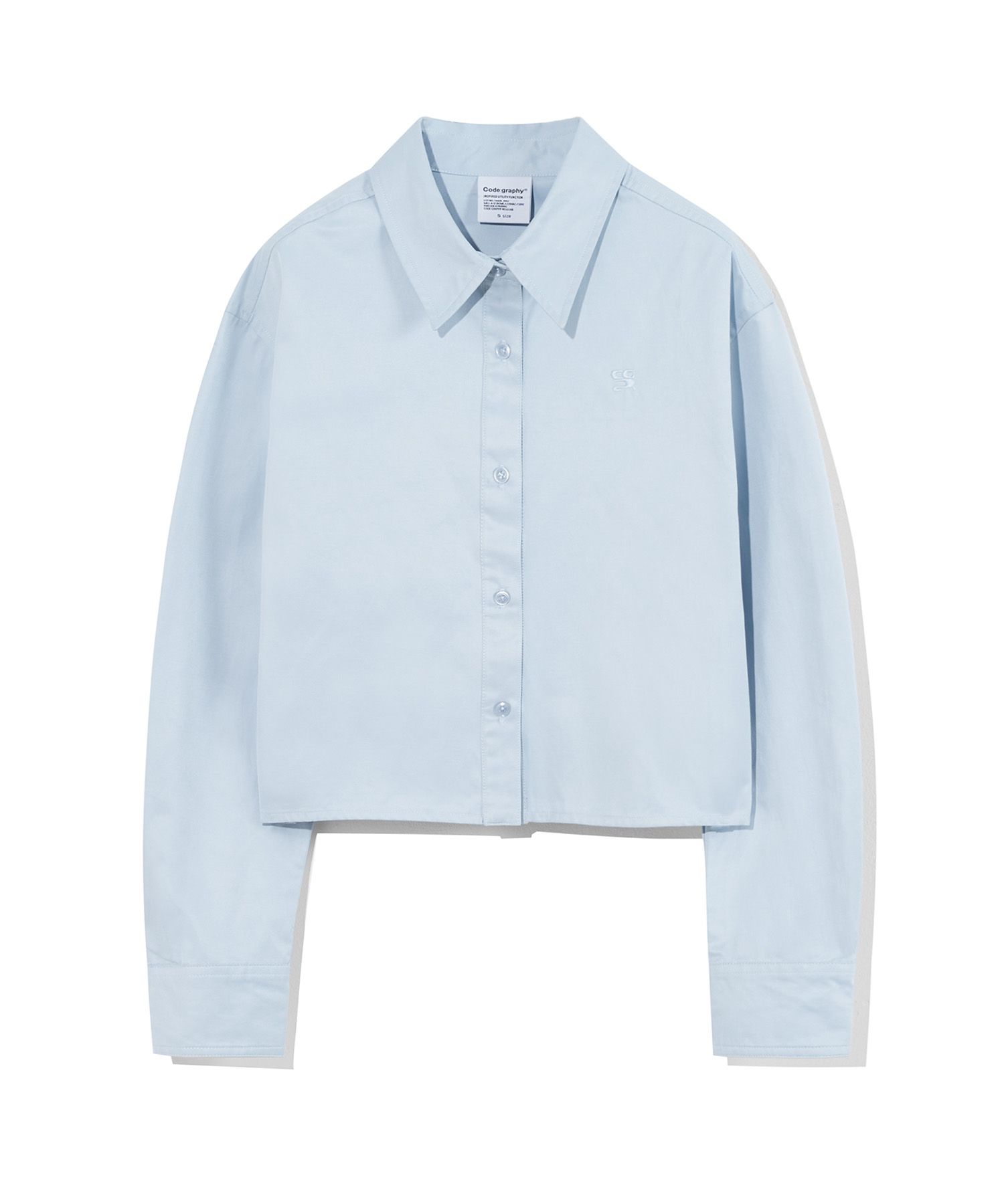 MUSINSA公式 | Codegraphy (Women) Cotton Crop Shirt_Sky Blue