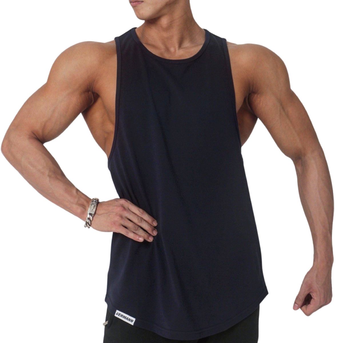 베르만 어패럴(VERMANN APPAREL) 무지머슬나시 다크네이비