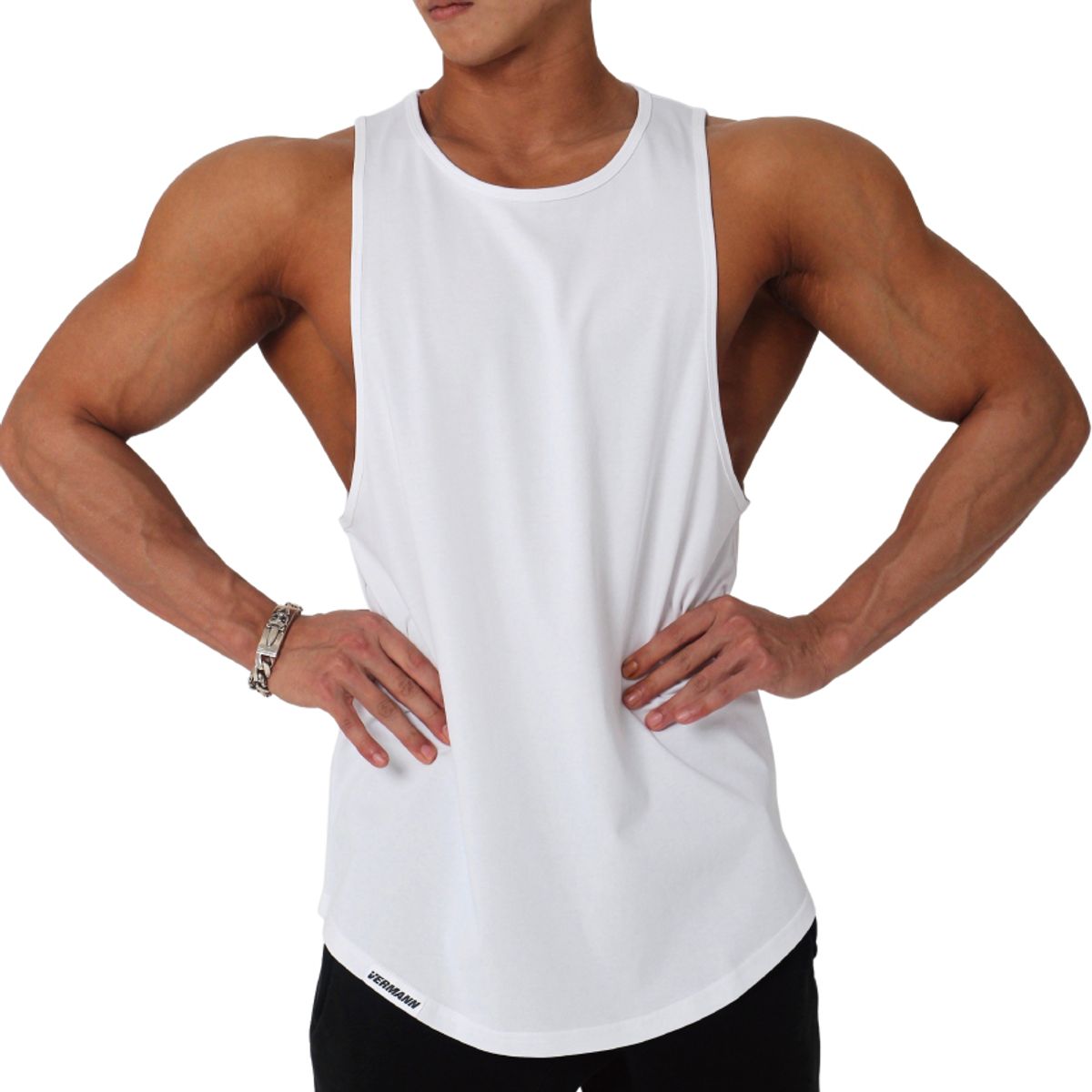 베르만 어패럴(VERMANN APPAREL) 무지머슬나시 화이트