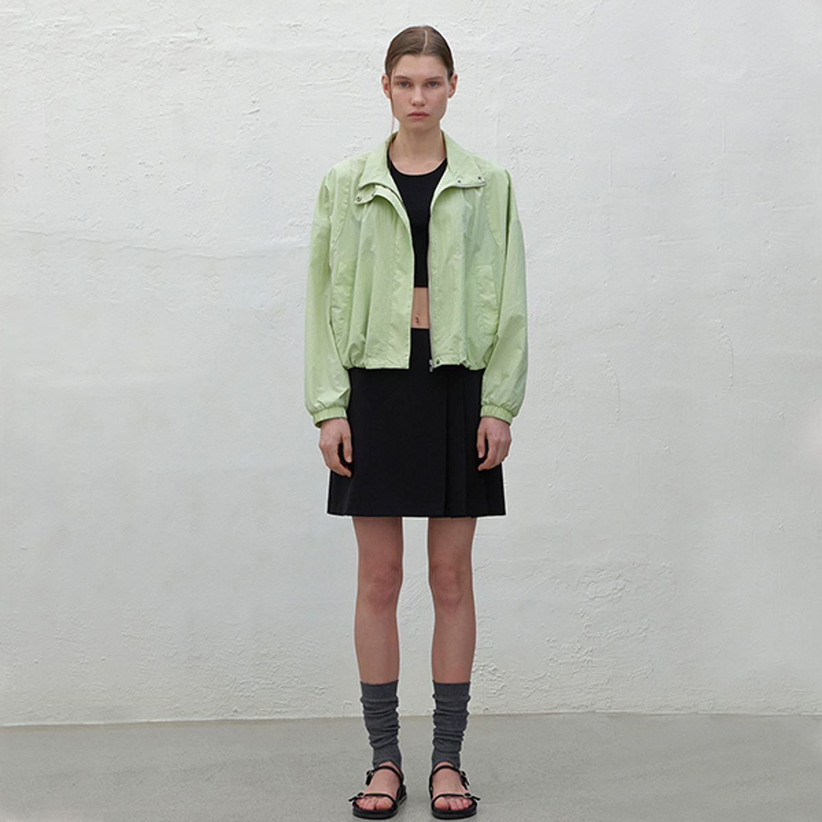 아틀리에 나인(ATELIER NAIN) JAYVEE WOOL UNBALANCED PLEATE SKIRT(SK-4906)
