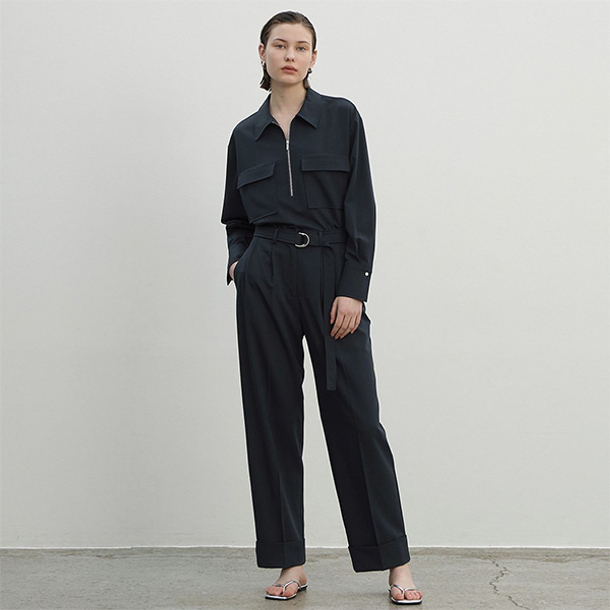 아틀리에 나인(ATELIER NAIN) DION WOOL SET-UP WIDE PANTS S(PT-5496)