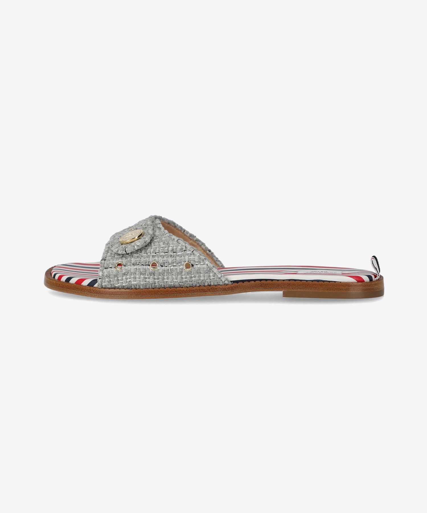 超特価★THOM BROWNE★24SS★Tweed Anchor Button Clacket Slide Tweed Anchor Button Claquette | Thom Browne