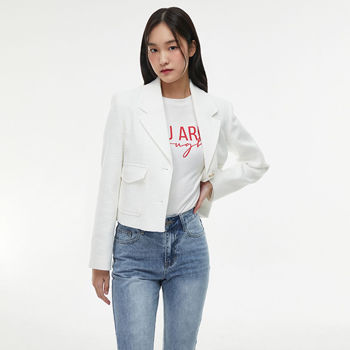랩(LAP) 트위드 테일러드 자켓 AQ1WJ261