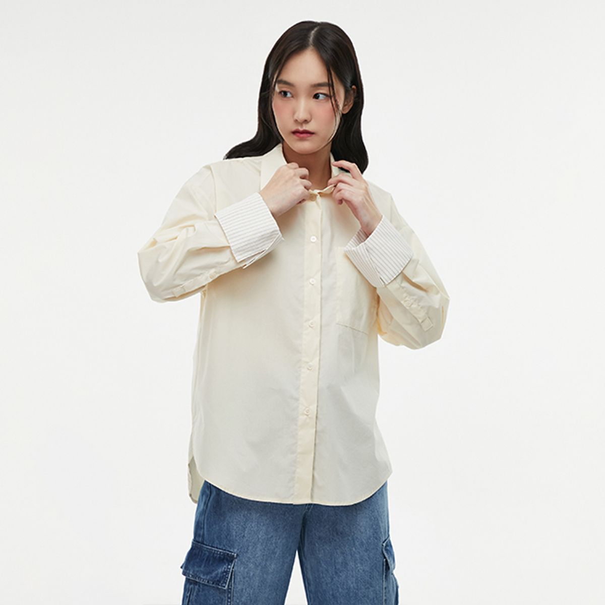 랩(LAP) 와이드 커프스 셔츠 AQ1WB264