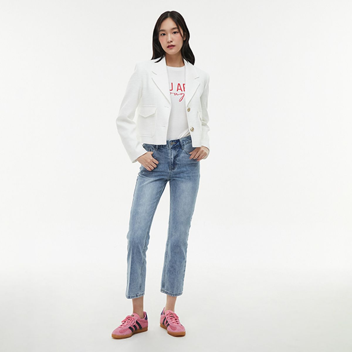 랩(LAP) 앵클 레직기 슬림일자 데님 팬츠 AQ1DP261