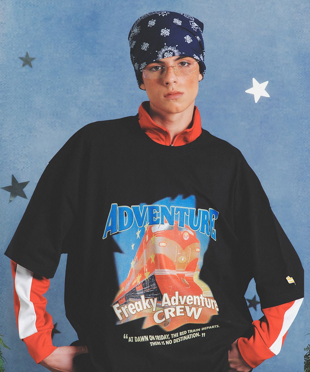 ★MAINBOOTH★Adventure Oversized T-shirt(BLACK)★正規品/人気 ☆MAINBOOTH☆Adventure Oversized T-shirt(BLACK)☆正規品/人気