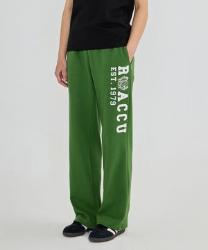 우먼스 아플리케 와이드 팬츠(올리브그린)