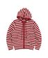 스트라이프 니트 후드집업 [레드]