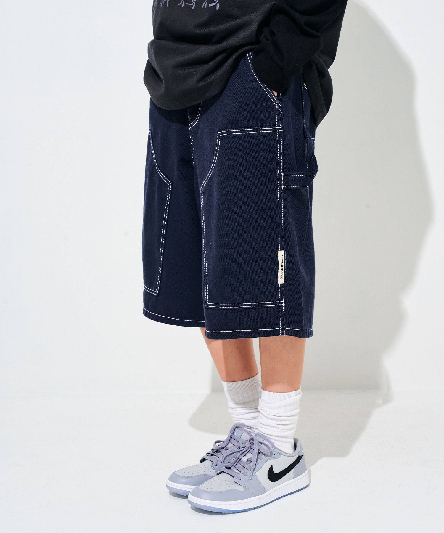 【U LAN】Stitch Carpender Bermuda Denim Pants U LAN】Stitch Carpender Bermuda Denim Pants (U LAN/デニム