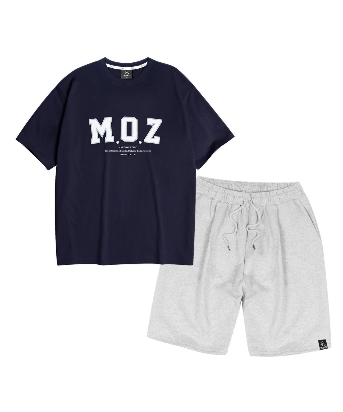 모즈모즈(MOZMOZ) [SET] MOZ 오버핏 원턱 트레이닝 세트 네이비