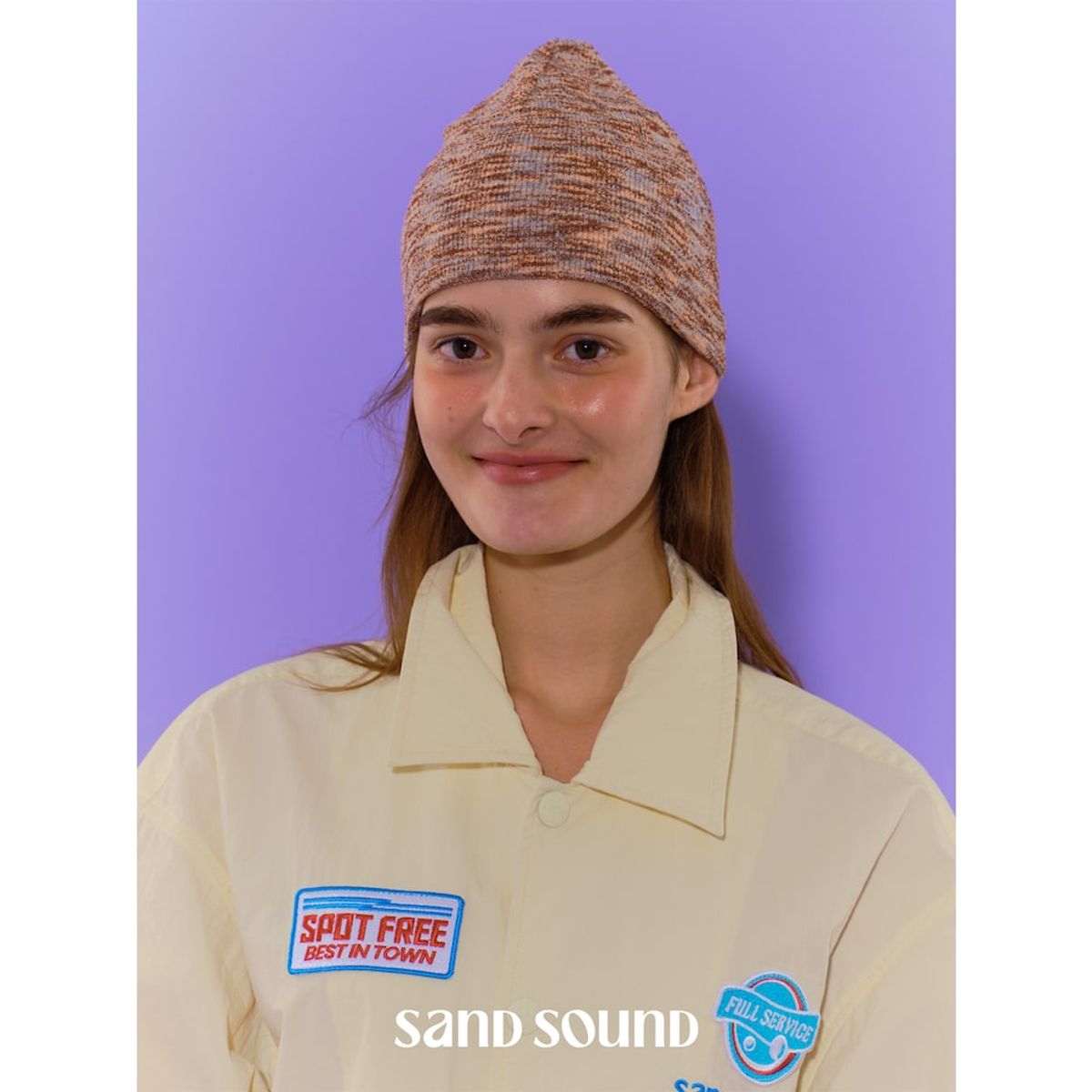 샌드 사운드(SAND SOUND) Chain Logo Beanie  Camel