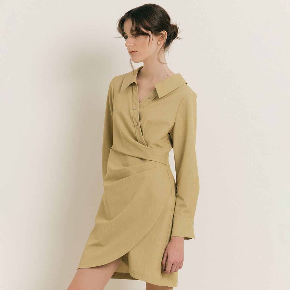 웬스데이딜라잇(WEDNESDAY DELIGHT) WD_Deconstructed shirt dress_YELLOW