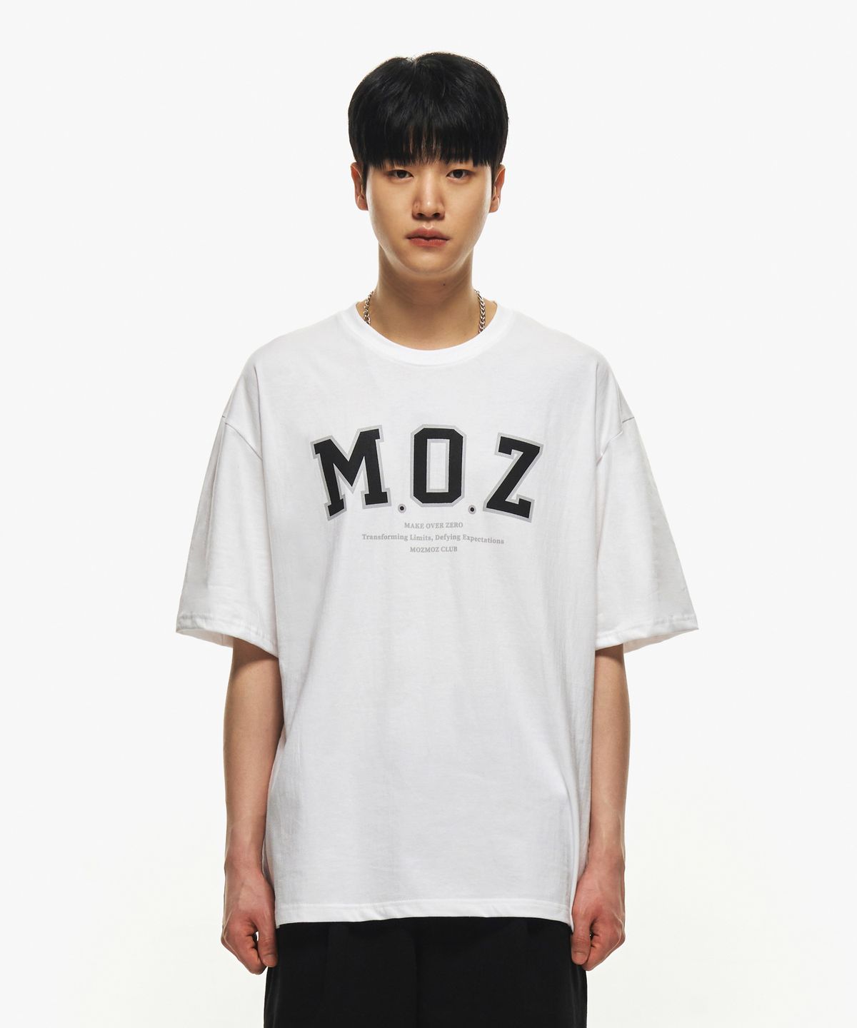 모즈모즈(MOZMOZ) MOZ 오버핏 반팔티셔츠 화이트