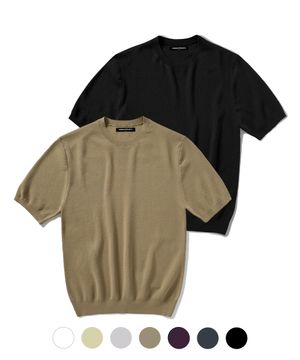 린넨 라이크 쿨 드라이 라운드 니트 MNT109 / 6color