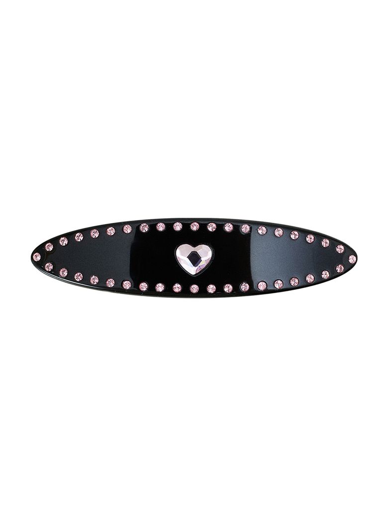 Heart Oval Hair Barrettes(Black)