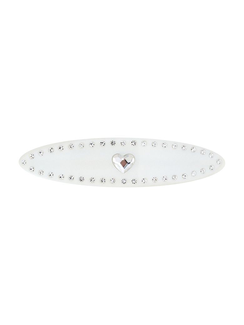 Heart Oval Hair Barrettes(White)