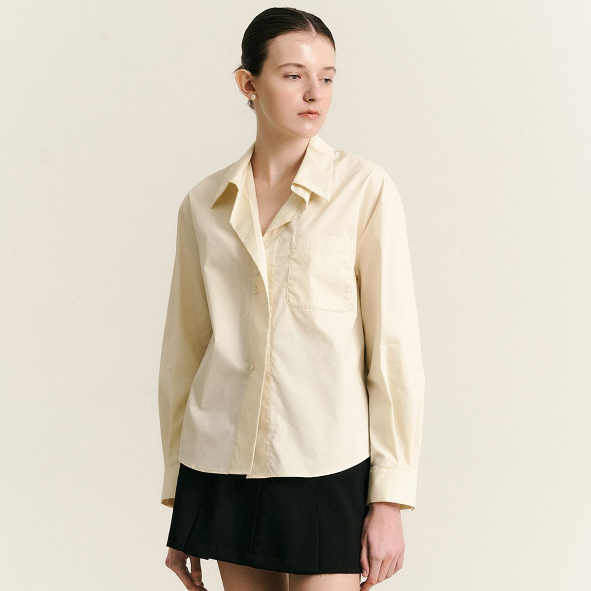 웬스데이딜라잇(WEDNESDAY DELIGHT) WD_Drop shoulder sleeve shirt_YELLOW
