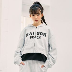 여아 주니어 소프트 자수 크롭 후드 집업
