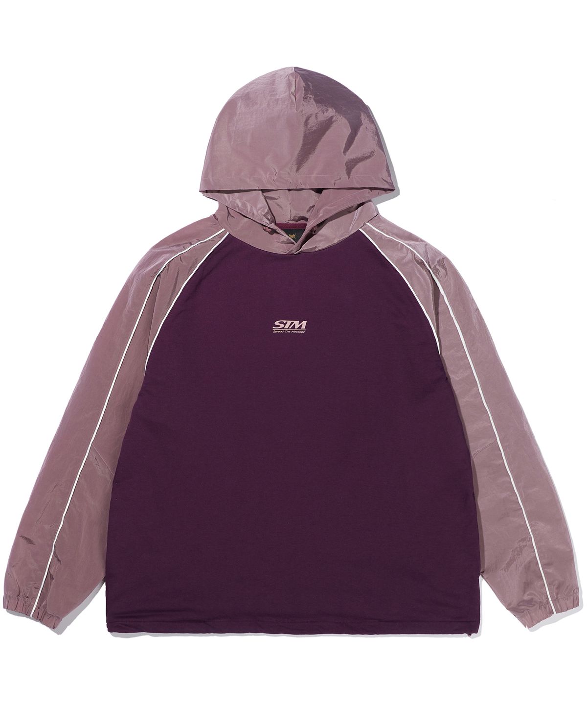 브라운브레스(BROWNBREATH) STM 2TONE HOODIE - BURGUNDY