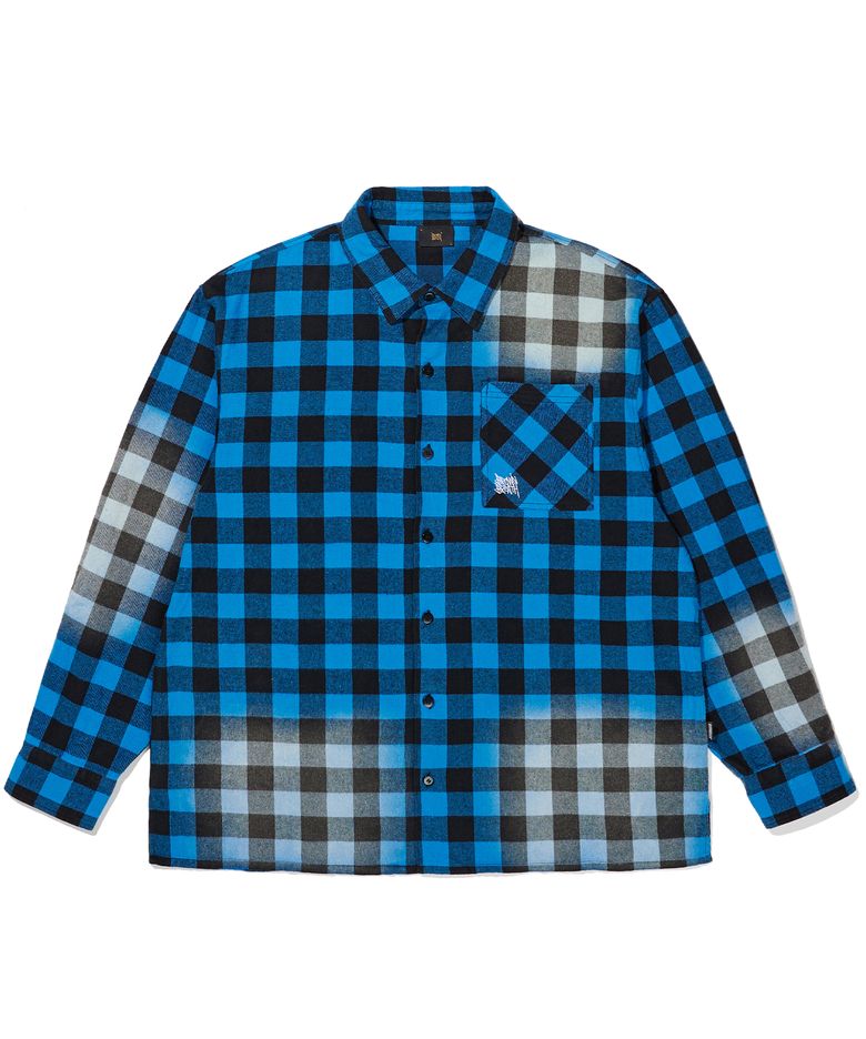 PAISLEY CHECK SHIRT - BLUE