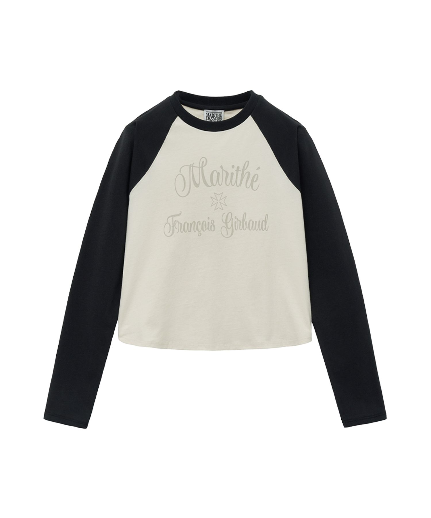 さらに100円引◆MARITHE◆W ROUND EDGE CROP RAGLAN LONG SLEEVE MUSINSA | MARITHÉ W ROUND EDGE CROP RAGLAN LONG SLEEVE black