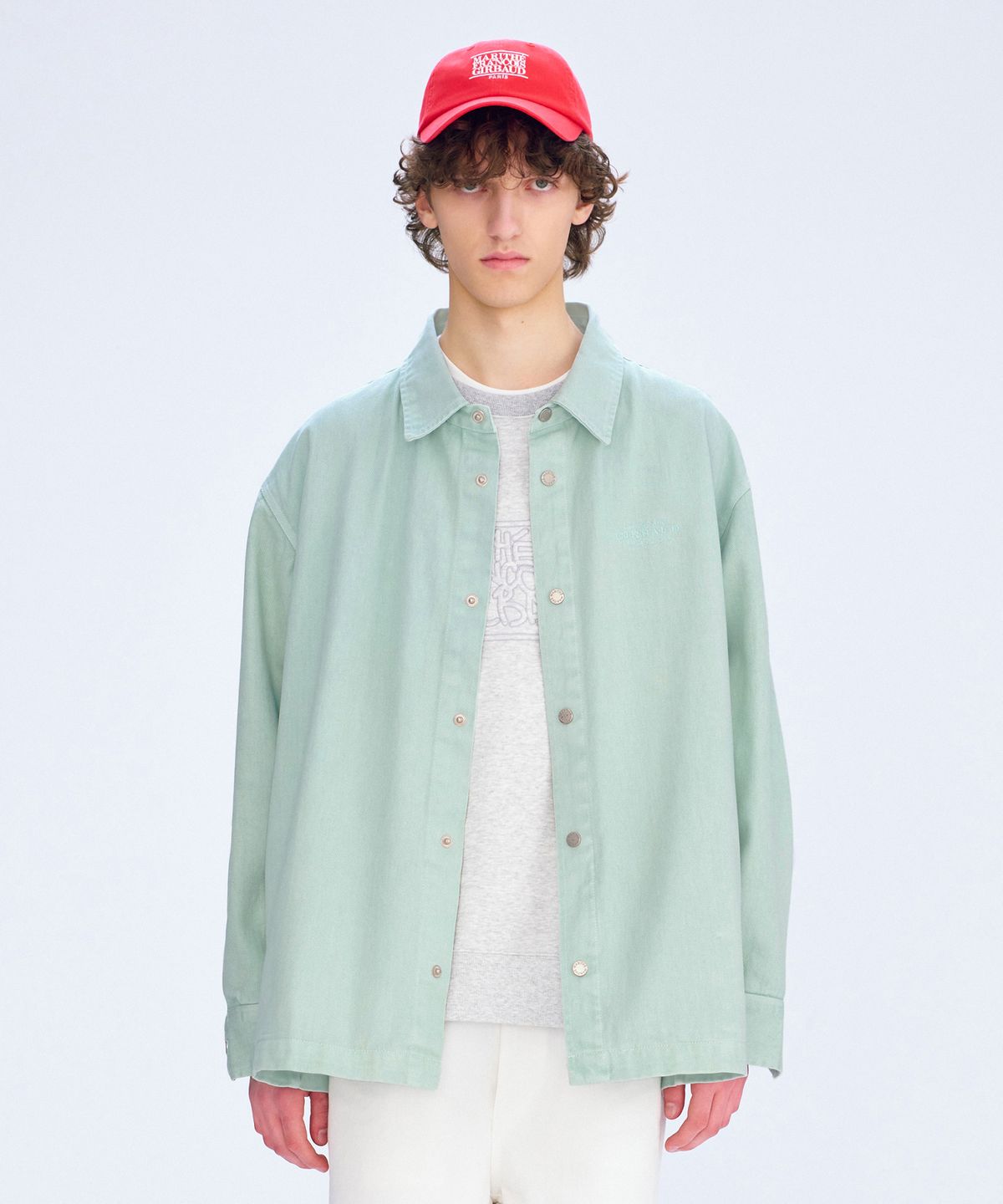 마리떼 프랑소와 저버(MARITHÉ + FRANҪOIS GIRBAUD) COULEUR DYED DENIM SHIRT-JACKET mint